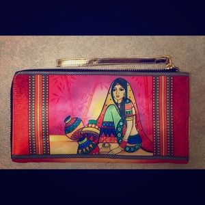 Indian style clutch and wristlet
